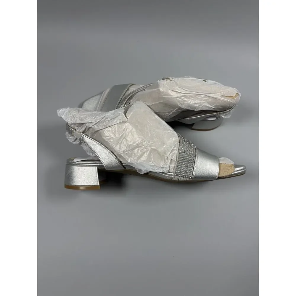 LifeStride Womens Joy Strappy Heeled Sandal Block Heels Silver Size 7.5 - Picture 5 of 7